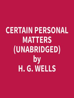 cover image of Certain Personal Matters (Unabridged)